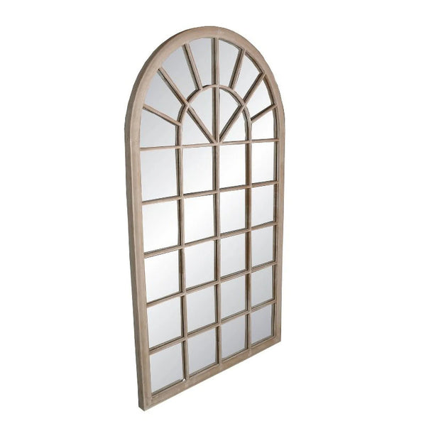 Emily Metal Frame Garden Mirror in sand colour on a white background - 100cm Length x 180cm High.