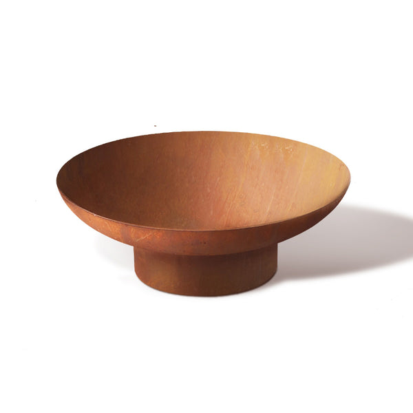 Grillz traditional round Fire Pit Bowl Cast Iron Rustic set in a white solid background.