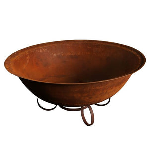 Cast Iron Deep Fire Pit Bowl with Ring Base - 100cm Diameter x 40cm High