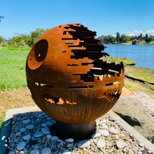 Load image into Gallery viewer, The Death Star Fire Pit beside a lake - 80cm Diameter x 95cm High