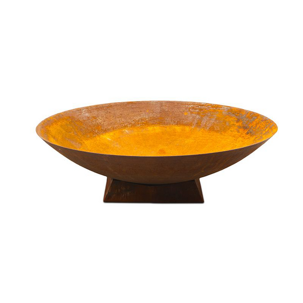 100cm Cast Iron Firepit Bowl on Trivet Base with a white background.