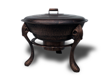 Load image into Gallery viewer, Vesuvius Firepit BBQ with Lid in Antique Gold colour