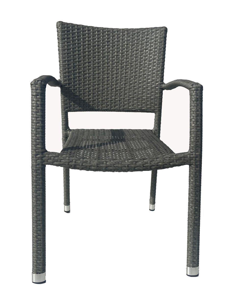 Clemence PE Wicker Chair in grey color