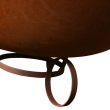 Load image into Gallery viewer, Close up detail of ring base for the Cast Iron Deep Fire Pit Bowl 120cm