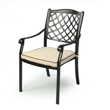 Load image into Gallery viewer, Fuji Aluminium Chair in sand black with cream cushion