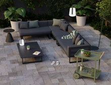 Load image into Gallery viewer, Vivara Modular Sofa - lifestyle outdoor modern furniture set in charcoal
