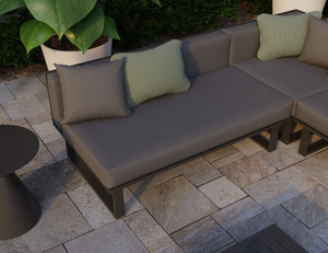 Vivara Modular Sofa - lifestyle outdoor modern furniture with no arm in charcoal