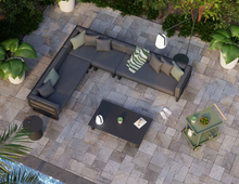 Load image into Gallery viewer, Charcoal coloured Vivara Modular Sofa - lifestyle outdoor modern furniture set 