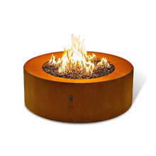 Load image into Gallery viewer, Galio Star Corten Automatic Outdoor Gas Fireplace with Remote - 95cm Diameter x 33cm High