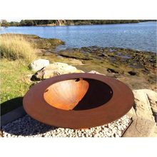Load image into Gallery viewer, The Teppanyaki Fire Pit in natural rust cast iron finish