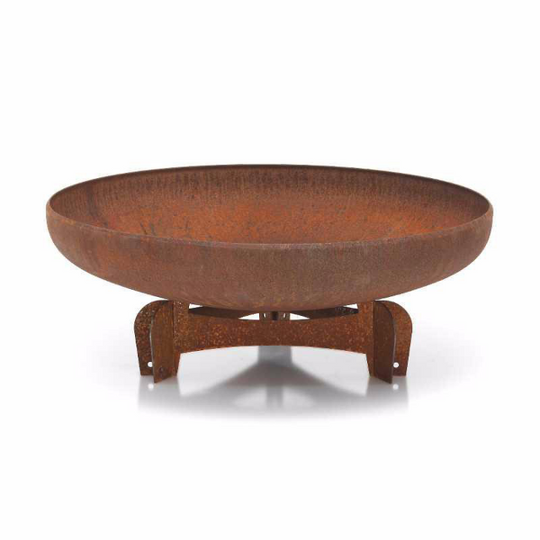 Yagoona Yabbi Outdoor Fire Pit Australia in rust colour - 80cm Diameter with a white background.