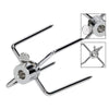 Stainless steel anchor for rotisserie spit forks with close-up insets on a white background.