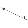 A black Steel Fire Pit Poker, a flat cross-handle, and a hook-like tip, shown on a plain white background.