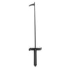 A black Steel Fire Pit Poker and a hook-like top section, shown vertically against a plain white background.