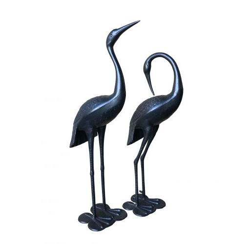 Niles & Frasier Pair of Garden Ornamental Cranes - 38cm Wide x 112cm High