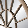 A close-up view of the detail of the metal works on the Emily Metal Frame Garden Mirror.