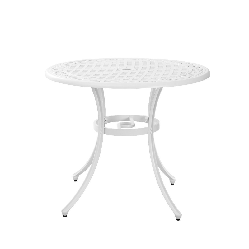 Marco Cast Aluminium Outdoor Table in white colour with a white background.