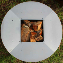 Load image into Gallery viewer, Wood stacked inside a square centred Ringgrill BBQ Grill