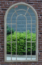 Load image into Gallery viewer, Tracey Garden Window Mirror on brick wall with hedges in reflection