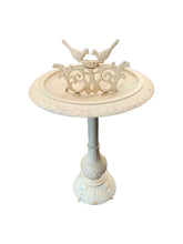 Load image into Gallery viewer, Antique White coloured Two Birds Cast Iron Bird Bath