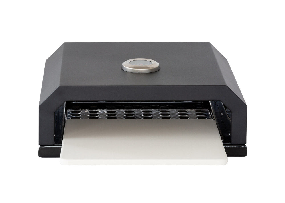 Black paper towel holder with a roll of white paper towels on a white background