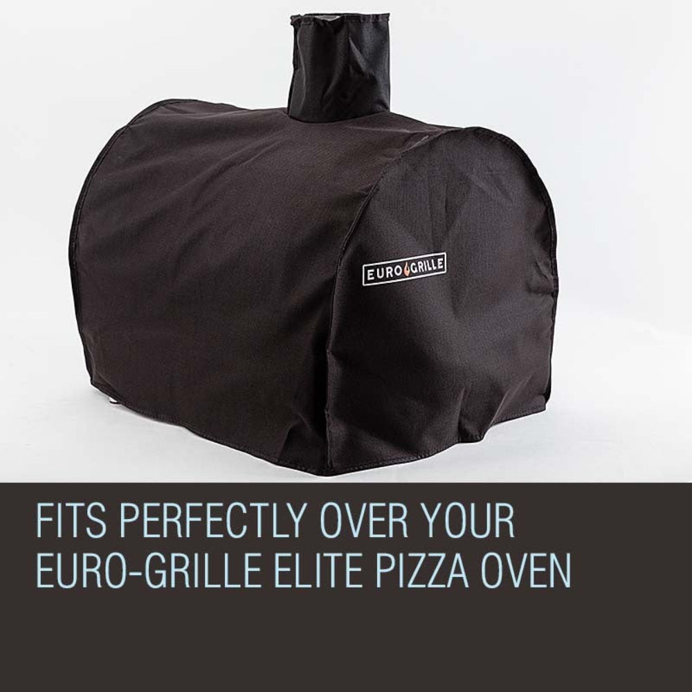 Black cover for Euro-Grille Elite Pizza Oven on a white background