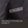 Black jacket with EuroGrille logo and text about high quality stitching and durability.