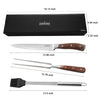 Set of barbecue tools with dimensions labeled, featuring the Asmodee brand.