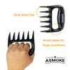 Black meat claws with hand holding it, labeled 'ASMOKE'.