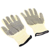 Pair of gloves with black textured palm on a white background
