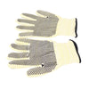 Pair of gloves with black textured palm on a white background
