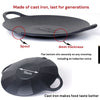 Cast Iron 36cm Korean Japanese BBQ Barbecue Grill Pan Plate Round Griddle Plate showing dimensions
