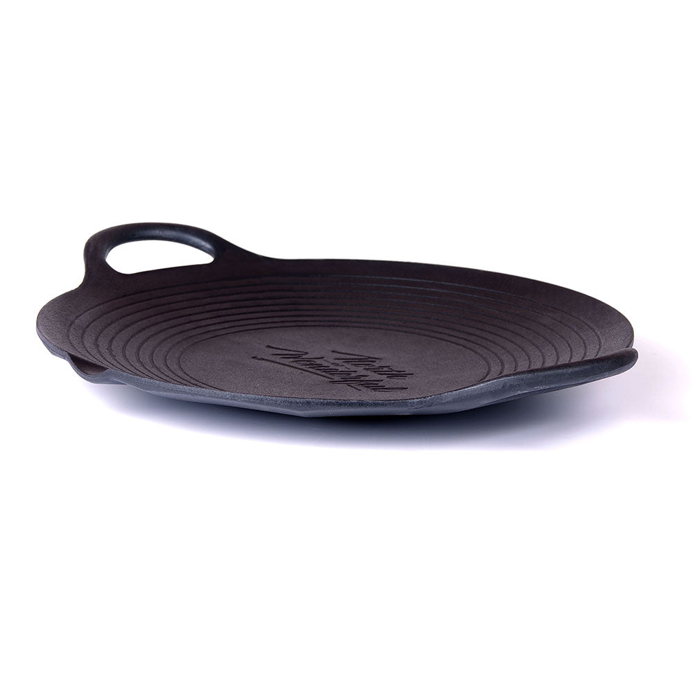 Cast Iron 36cm Korean Japanese BBQ Barbecue Grill Pan Plate on white background
