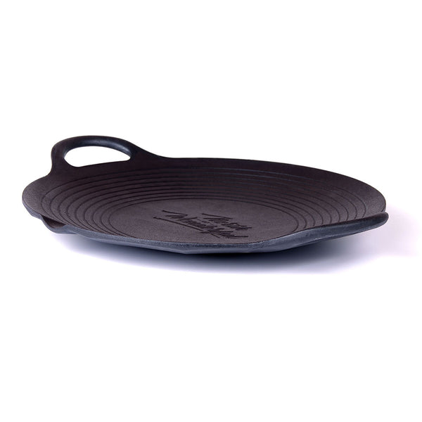 Cast Iron 36cm Korean Japanese BBQ Barbecue Grill Pan Plate on white background