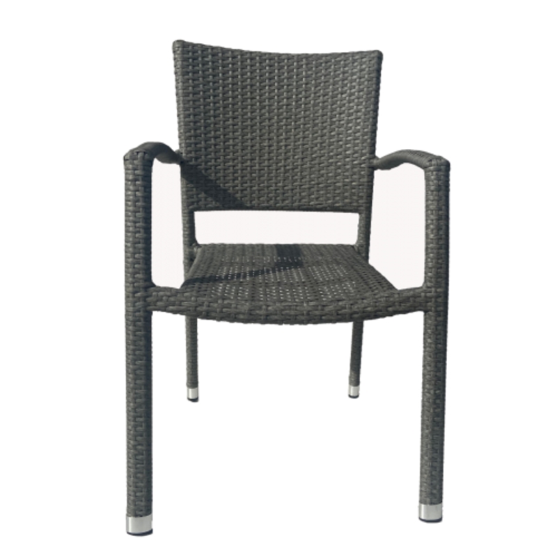 Clemence PE grey colour Wicker Chair with a white background.