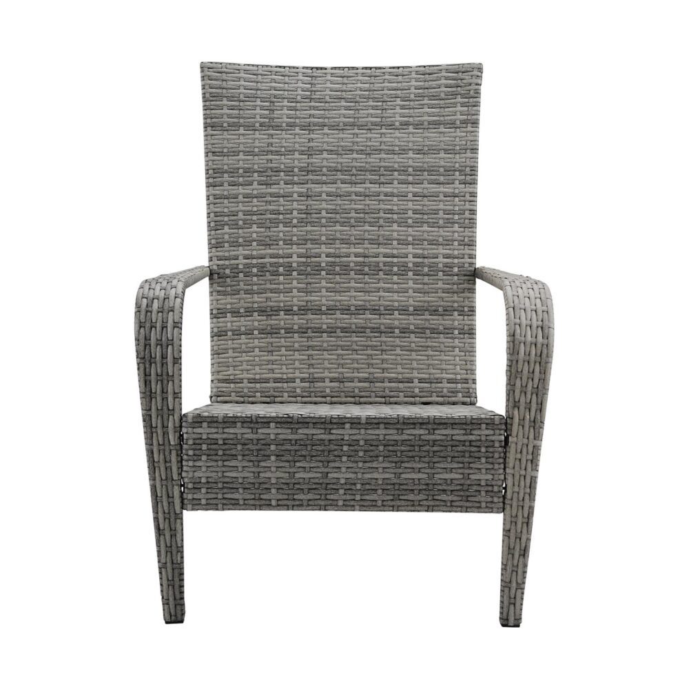 Gray wicker chair on a white background