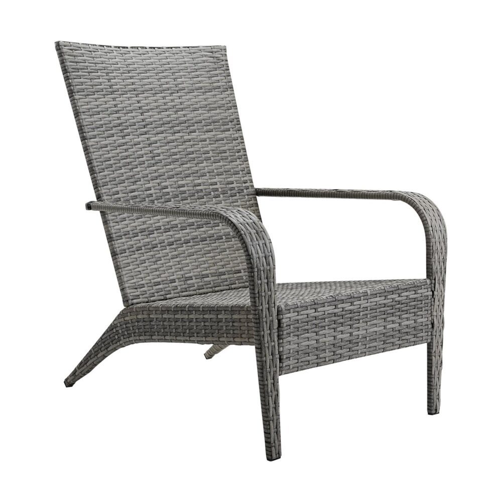 Gray wicker chair on a white background