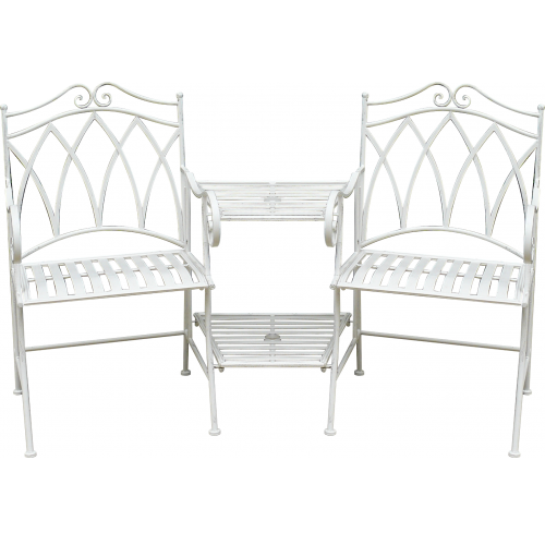 Companion 3 Piece Outdoor Setting in white colour with a white background.