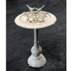 Two Birds Cast Iron Bird Bath in Antique White - 47cm Wide x 80cm High