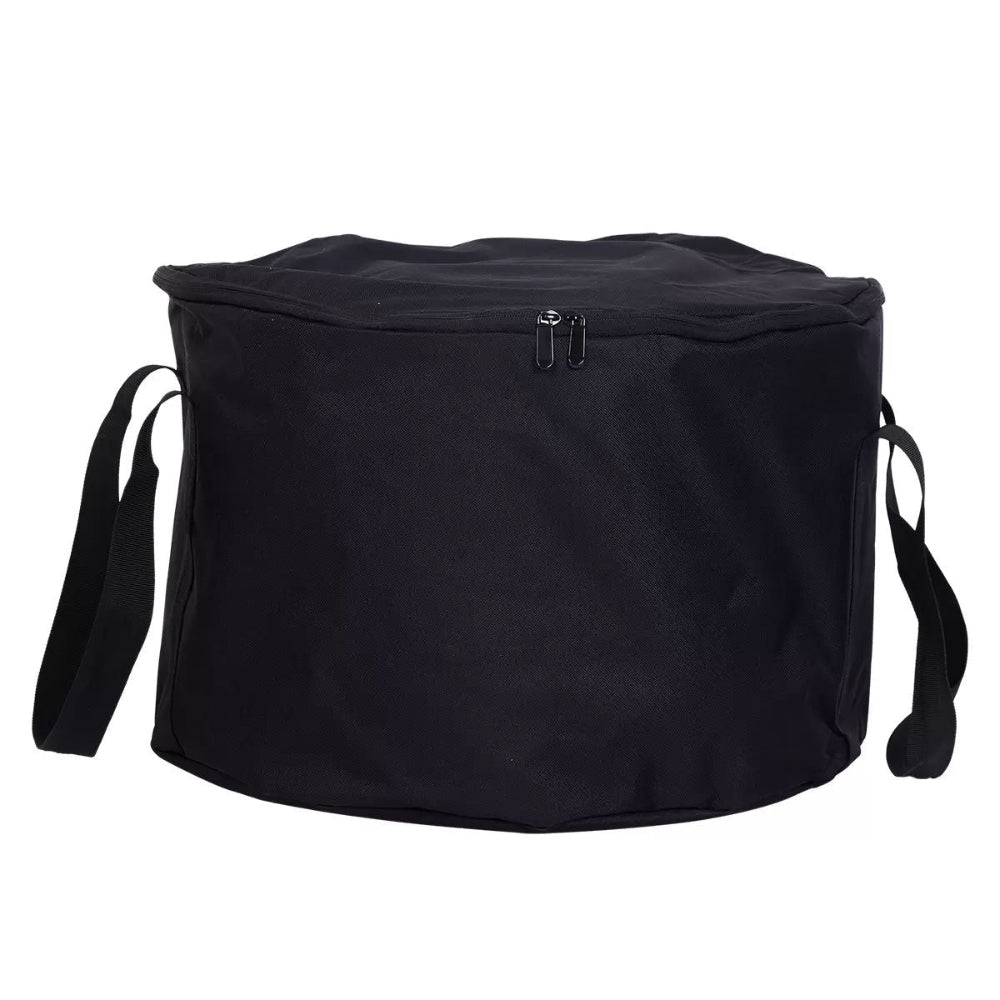 Black bag with handles on a white background