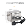 Electric BBQ Rotisserie Motor Spit with dimensions labeled on a white background