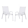 Two white chairs on a white background