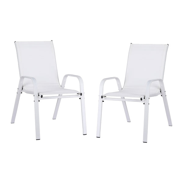 Two white chairs on a white background