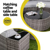 Outdoor furniture set with matching coffee table and side table, featuring a capacity of 20KG.