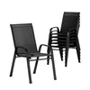 Set of black outdoor chairs on a white background