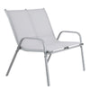 White lounge chair with metal frame on a white background