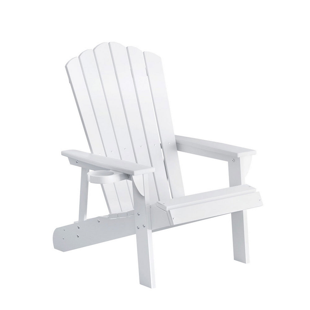 White Adirondack chair on a white background