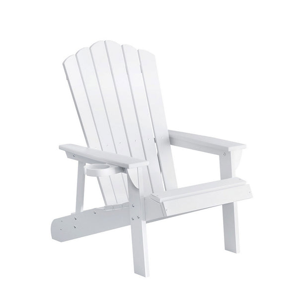 White Adirondack chair on a white background