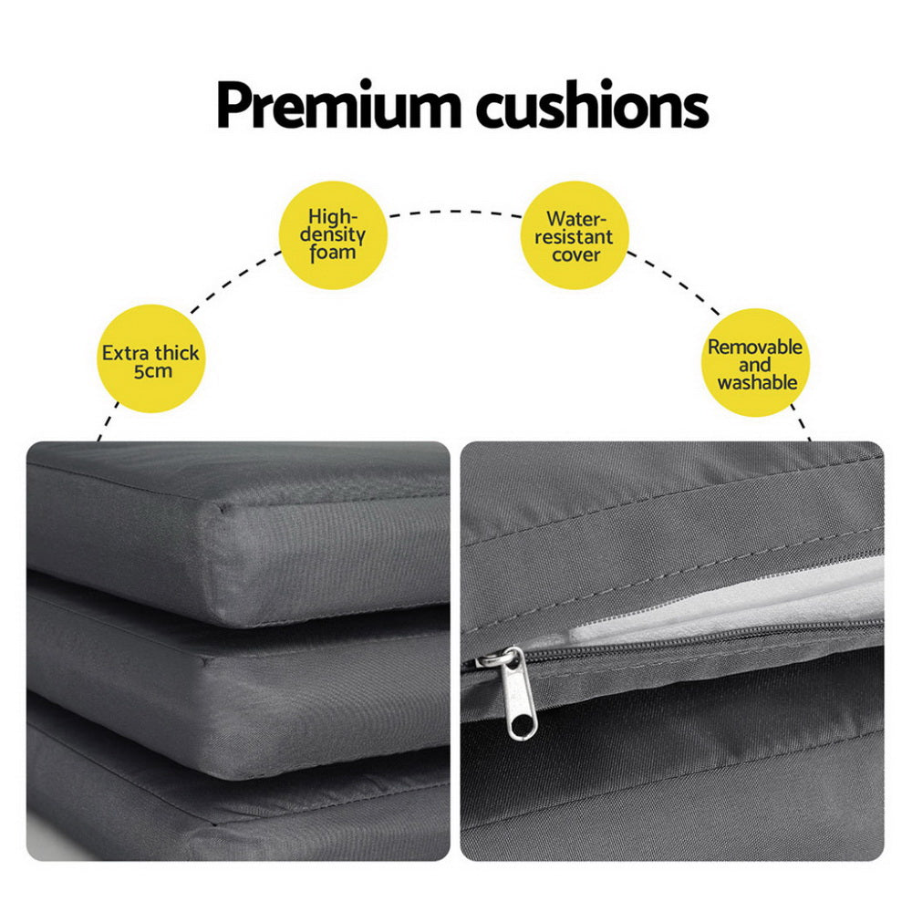 Gray cushion with features highlighted on a white background