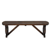Wooden bench with dark finish on a white background
